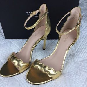 Rachel Zoe Gold Ankle Strap Heels